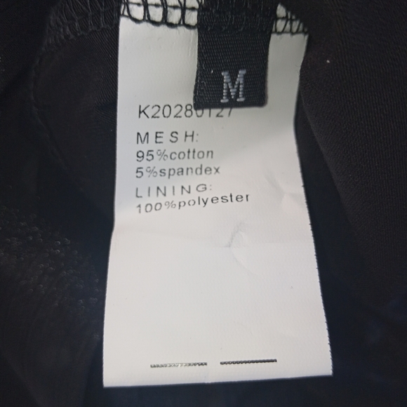 Women's elegant crewneck sheer black peplem top with front tie size medium - Picture 6 of 10